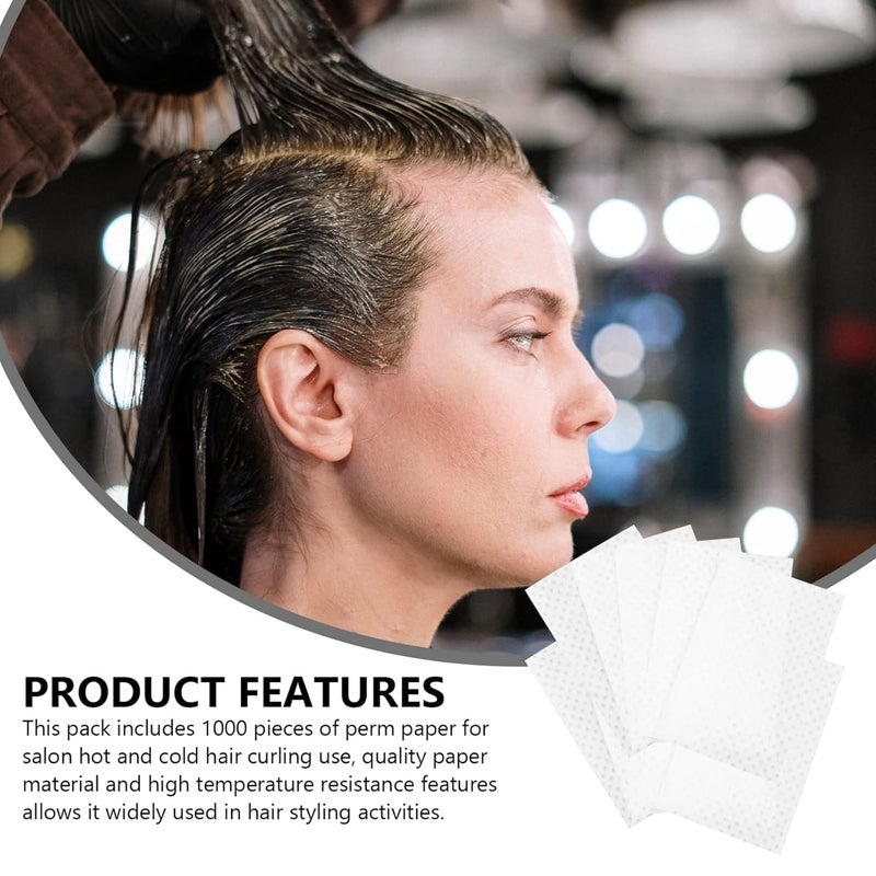 1000pcs Salon Perm Papers for Hair Curling, Disposable Hairdressing End Papers, White, 3.93 X Inch - Image 4