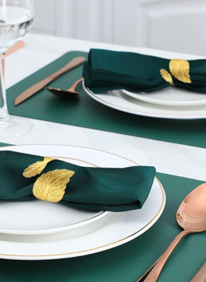 Cloth Napkins Set of 10-Square 19x19 Inch Jacquard Fabric Polyester Washable Reusable Cloth Napkins for Kitchen Dinner Dining Restaurants Wedding Party Banquet Table(Dark green) - Image 5