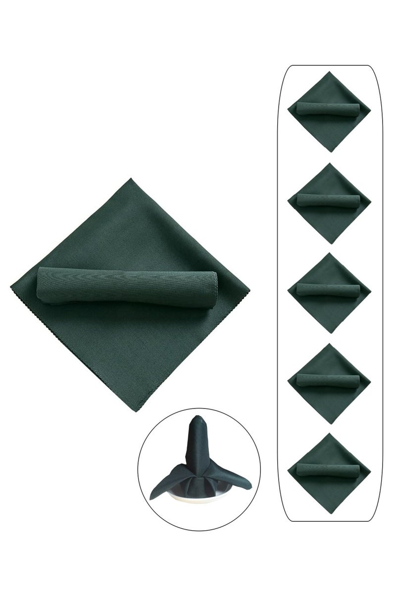 Cloth Napkins Set of 10-Square 19x19 Inch Jacquard Fabric Polyester Washable Reusable Cloth Napkins for Kitchen Dinner Dining Restaurants Wedding Party Banquet Table(Dark green) - Image 1