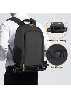 LENND Camera Backpack,Waterproof Camera Bag,Large Capacity Camera Case with 15 Inch Laptop Compartment Rain Cover for Women Men Photographer Lens Tripod  - Image 5
