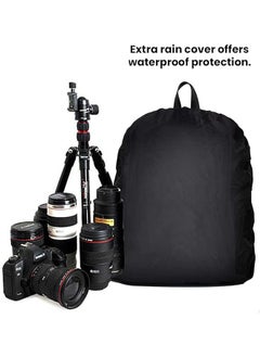 LENND Camera Backpack,Waterproof Camera Bag,Large Capacity Camera Case with 15 Inch Laptop Compartment Rain Cover for Women Men Photographer Lens Tripod  - Image 1