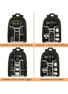 LENND Camera Backpack,Waterproof Camera Bag,Large Capacity Camera Case with 15 Inch Laptop Compartment Rain Cover for Women Men Photographer Lens Tripod  - Image 2