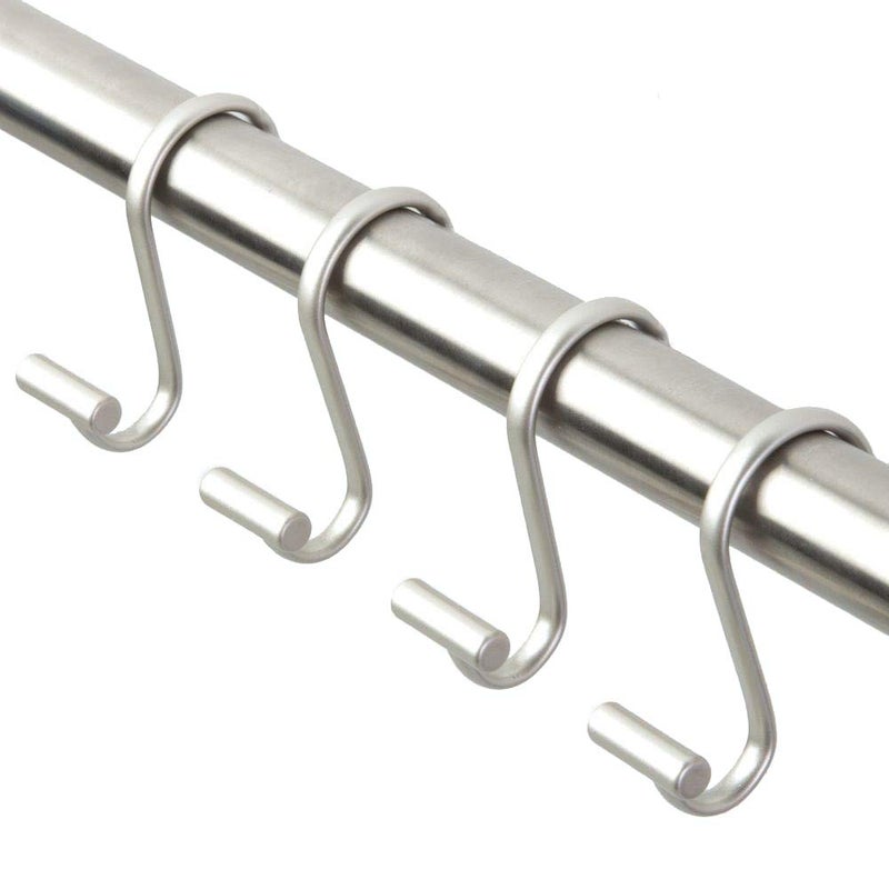 InterDesign iDesign 76752 Metal T-Bar Shower Curtain Hooks Rust Resistant Rings for Kid's, Guest, Master Bathroom, 1" x 1.75" x 2.75", Set of 12, Satin - Image 1