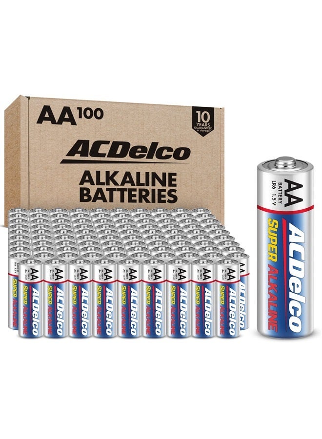 PowerMax ACDelco 100-Count AA Batteries, Maximum Power Super Alkaline Battery, 10-Year Shelf Life, Reclosable Packaging - Image 1