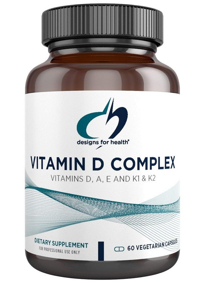 Vitamin D Complex 2000 Iu Vit D3 With Vitamins A E (Tocopherols + Tocotrienols) K (K1 + K2) Bone + Immune Support Supplement Nongmo + No Soy (60 Capsules)