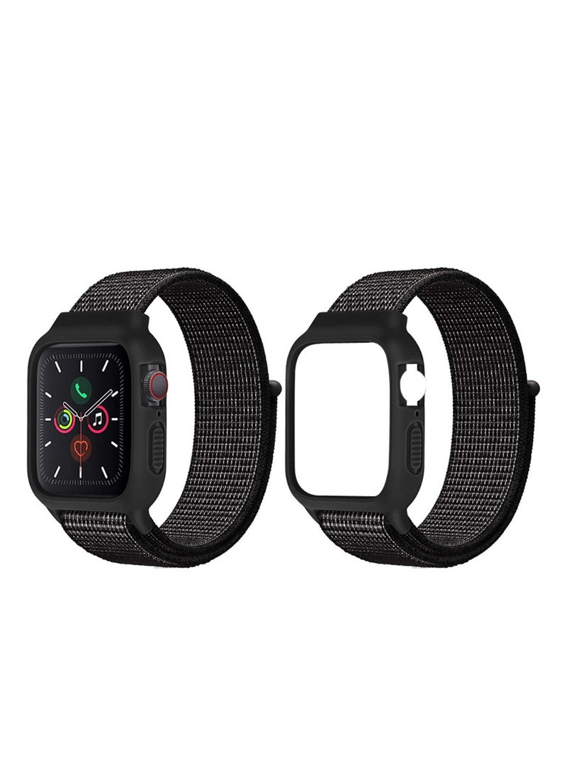Sport Band and Case for Smart Watch Band 38mm 40mm 41mm, Protective Silicone Bumper Case with Loop Strap for Series 9/8/7/6/5/4/3 for Women Men  - Image 1