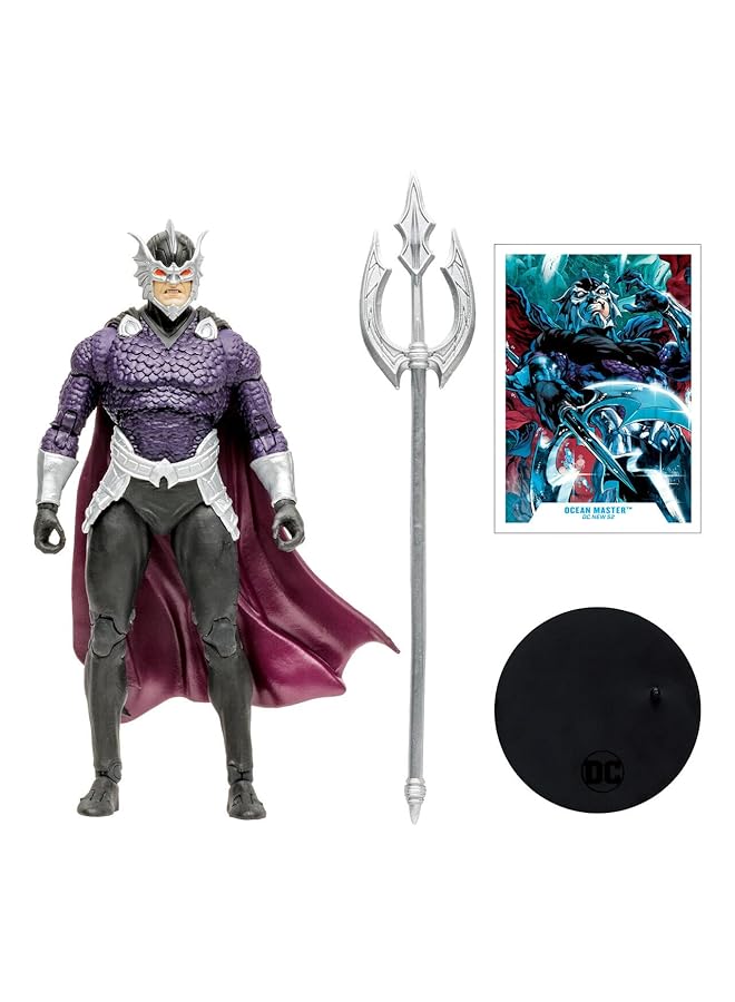 McFarlane Dc Ocean Master Action Figure Playset For Kids 7 Inches Dc Multiverse Figurine With Trident Display Stand & 22 Articulation Points Collectible Orm Figure From The New 52 – Multicolor - Image 2