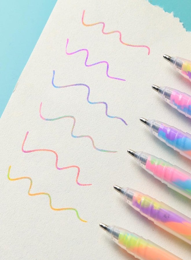 GSHLLO 12 Pcs Colored Glitter Pen Set Rainbow Ink Gel Pens Colorful Glitter Ink Pens Mixed Color Ink Pens Color Changing Pens Pastel Coloring Pens for Crafts Scrapbooks - Image 4