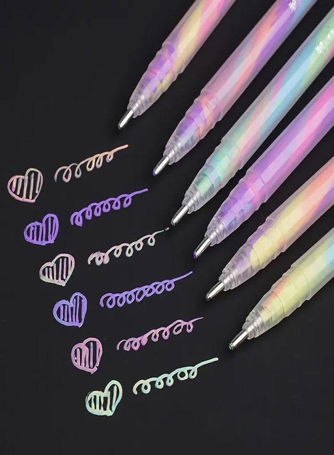 GSHLLO 12 Pcs Colored Glitter Pen Set Rainbow Ink Gel Pens Colorful Glitter Ink Pens Mixed Color Ink Pens Color Changing Pens Pastel Coloring Pens for Crafts Scrapbooks - Image 3
