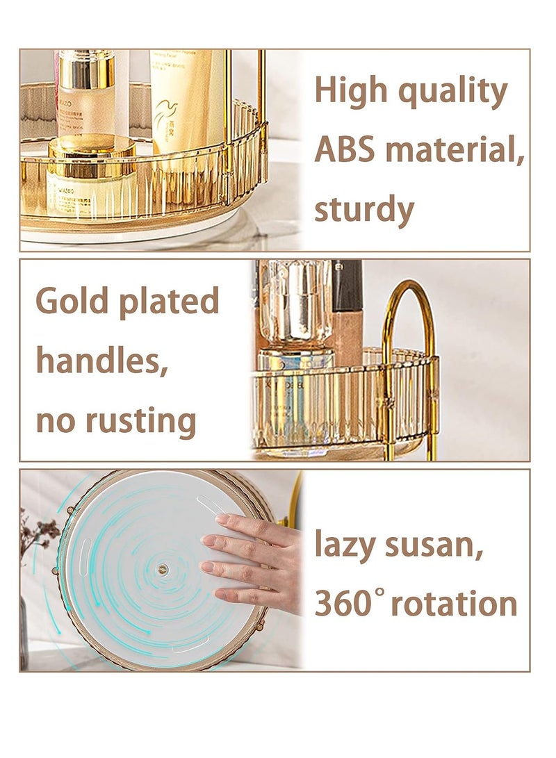 Sharpdo Rotating Makeup Organizer for Vanity, High-Capacity Skincare Clear Make Up Storage Perfume Organizers Cosmetic Dresser Organizer Countertop 360 Spinning - Image 2