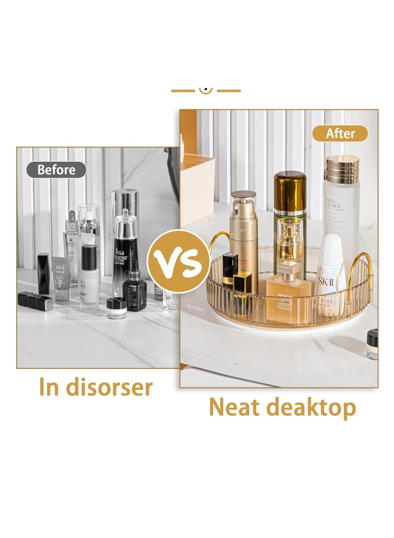 Sharpdo Rotating Makeup Organizer for Vanity, High-Capacity Skincare Clear Make Up Storage Perfume Organizers Cosmetic Dresser Organizer Countertop 360 Spinning - Image 4