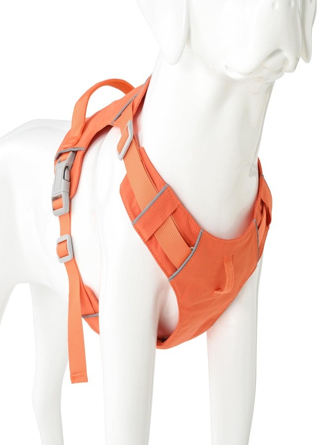 Mile High Life No Pull Dog Harness with Reflective Stripe, Adjustable Easy Get on Lightweight Harness for Small Medium Large Dogs Walking Running Training (Orange, M Chest 18"-25") - Image 1