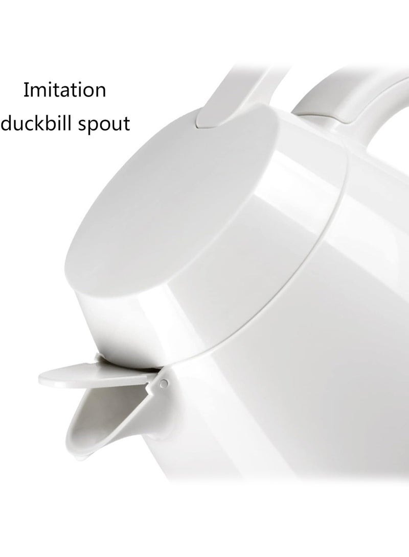 زجاجة حرارية سعة 1000 مل - قارورة مفرغة من الهواء بسعة كبيرة مع بطانة زجاجية، عزل حراري سميك، مادة آمنة للاستخدام في الطعام، صب بزر واحد، فوهة مقاومة للغبار - زجاجة ماء ساخنة متينة للمنزل والمكتب والسفر واستخدام كبار السن (أبيض) - Image 5