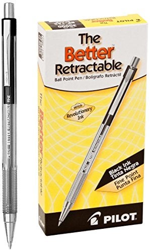 Pilot : Better Retractable Ballpoint Pen, Black Ink, Fine 0.70 mm -:- Sold as 2 Packs of - 12 - / - Total of 24 Each - Image 3