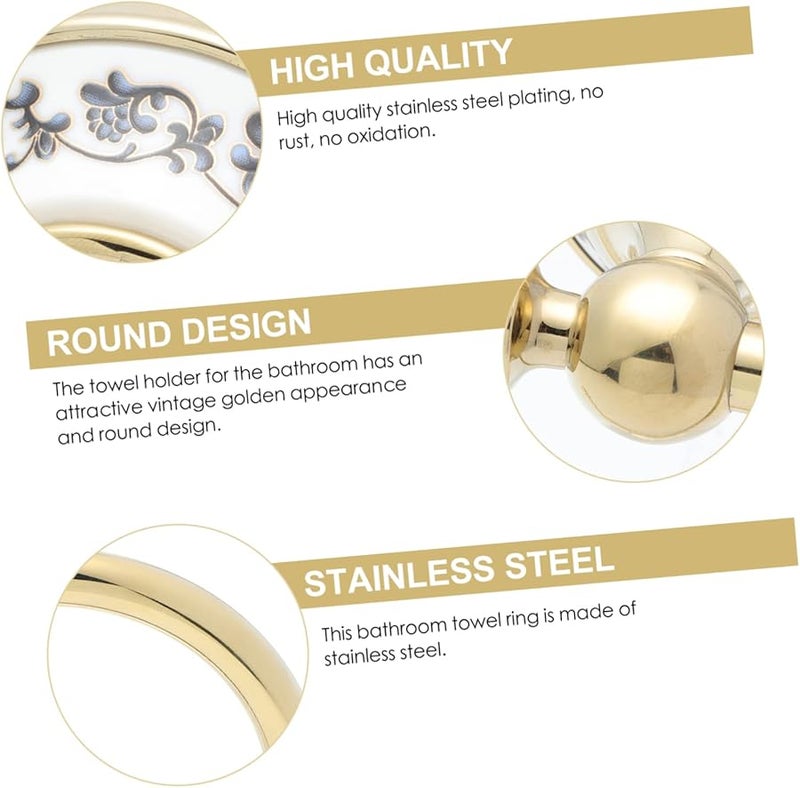 Stainless Steel Wall Mounted Towel Ring Holder For Bathroom Bedroom Kitchen Decor - Image 5