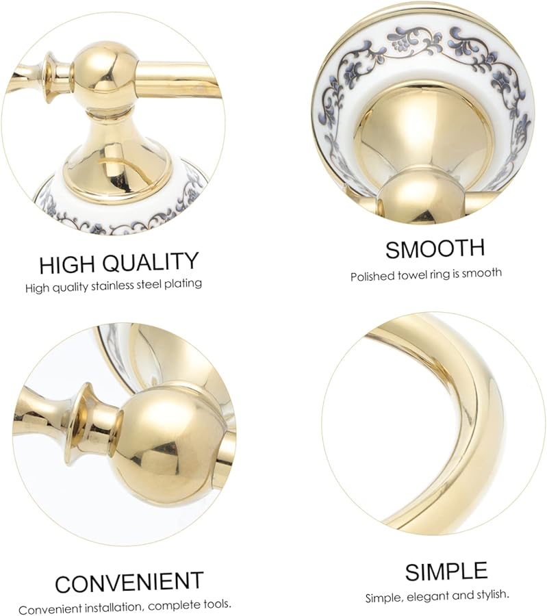 Stainless Steel Wall Mounted Towel Ring Holder For Bathroom Bedroom Kitchen Decor - Image 3