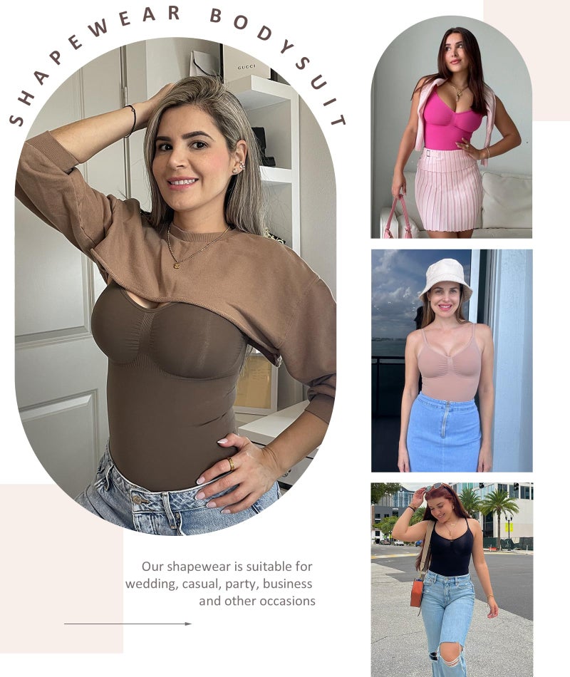 FeelinGirl Shapewear Tummy Control Bodysuits for Women Seamless Body Shaper Shapewear Thong Body Shaper XS-S - Image 4