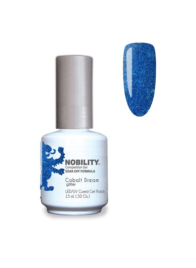 Lechat Nobility Soak Off Cobalt Dream UV Led Cured Nail Polish Color Cobalt Blue Glitter 15 ml Nbgp186