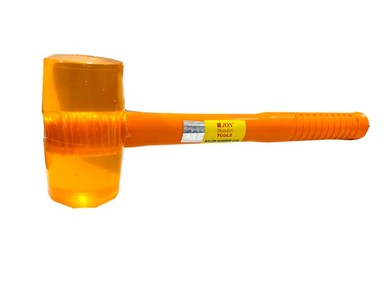 Jon Bhandari Tools 410g Nylon Hammer – Non-Marring Soft Face Hammer with 50mm Head for Automotive, Woodworking, Metal Assembly & DIY – Durable, Shock Resistant, High-Visibility Design - Image 2