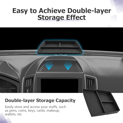 LUWU for 2024 Edge Dashboard Storage Tray - 2021 2022 2023 2024 Ford Edge 12-inch Behind Screen Organizer Center Console Display Box Dash Tray Edge 2024 Accessories (Only for 12" Screen) - Image 4