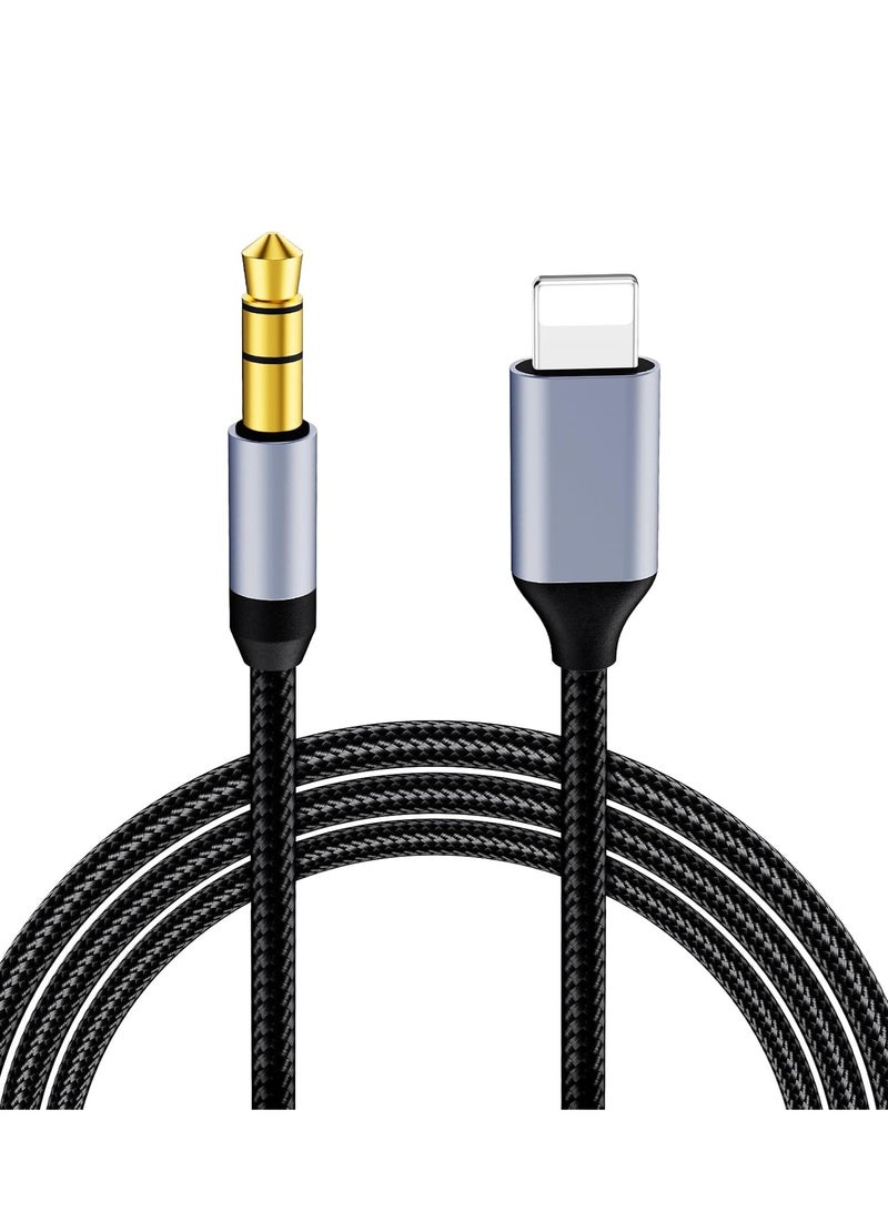 X-SCOOT Aux Cord for iPhone, Lightning to 3.5mm Aux Cable for Car Compatible for iPhone 14 13 12 11 Pro Max XS XR X 8 7 6 iPad iPod to Car Home Stereo Speaker Headphone  - Image 1