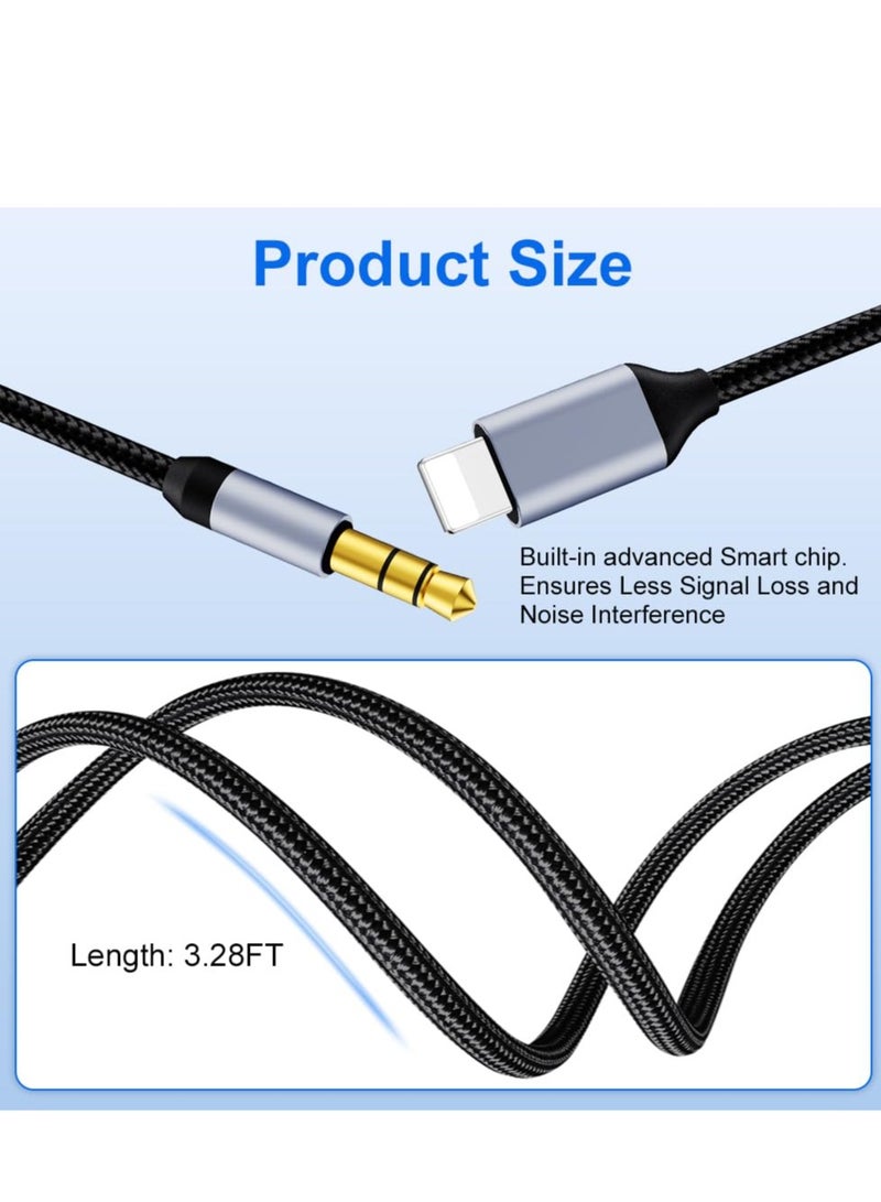 X-SCOOT Aux Cord for iPhone, Lightning to 3.5mm Aux Cable for Car Compatible for iPhone 14 13 12 11 Pro Max XS XR X 8 7 6 iPad iPod to Car Home Stereo Speaker Headphone  - Image 2