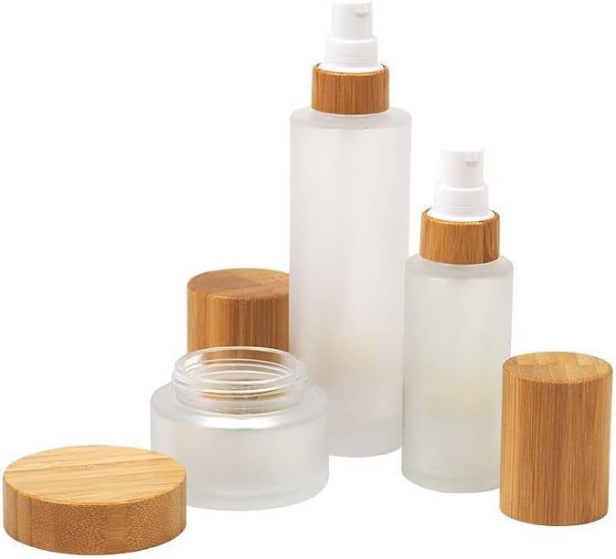 Homesmiths Glass Cream Containers, Travel-Friendly Frosted Empty Jar with Leakproof Lids for Makeup Container, Lip Balm, Lotion, Eye Creams - 50ML - Image 4