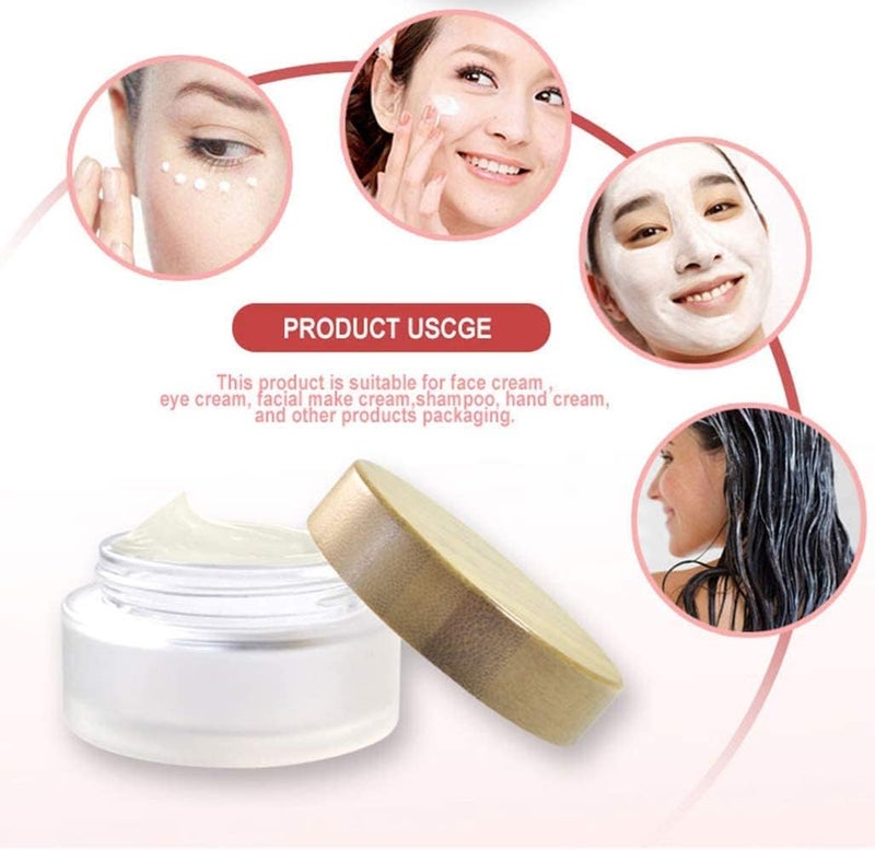 Homesmiths Glass Cream Containers, Travel-Friendly Frosted Empty Jar with Leakproof Lids for Makeup Container, Lip Balm, Lotion, Eye Creams - 50ML - Image 3