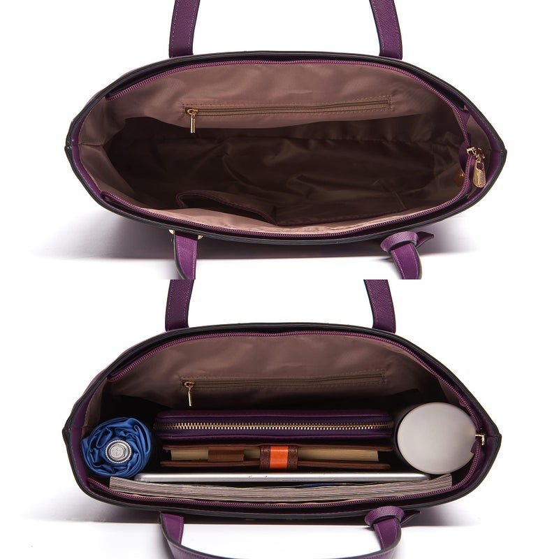 Soperwillton Handbags and Purses for Women Shoulder Tote Bags Top Handle Satchel Purse Set 5pcs - Image 5