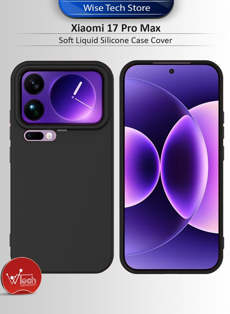 Wtech Xiaomi 17 Pro Max 5G 2025 Soft Liquid Silicone Case Cover (MCRPSN) - Black - Image 1