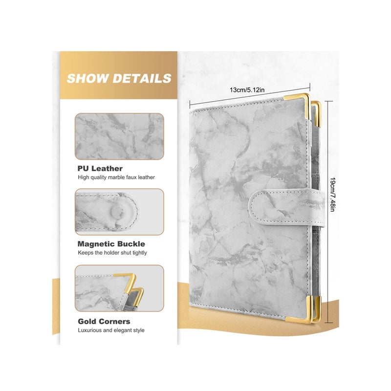 Zikra Budget Binder, Budget Binder with Zipper Envelopes, Cash Envelopes for Budgeting and Saving Money, Money Organizer for Cash, 14Pcs Budget Planner with Cash Envelopes Grey - Image 4