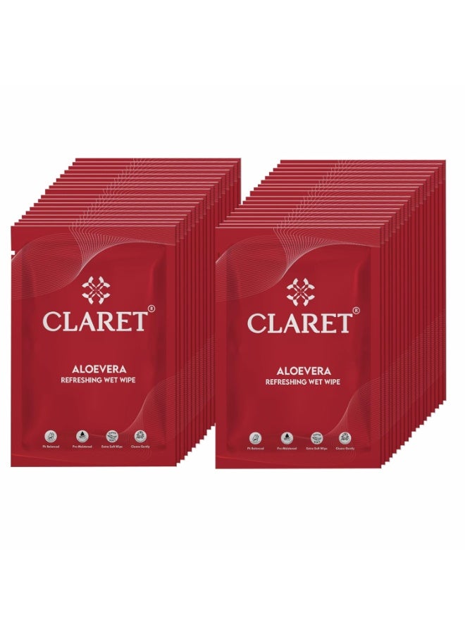Claret Refreshing and Cleansing Wet Wipes (Pack Of 200) for Women Men Daily Use | Wet Tissue For Face Cleaning | Face Wipes For Travelling | PH Balanced - Image 1