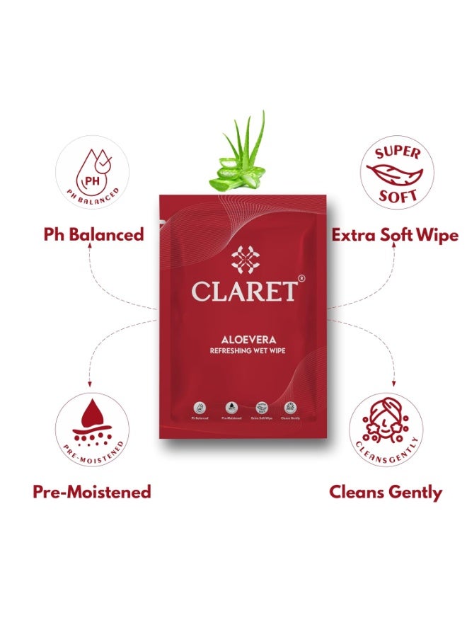 Claret Refreshing and Cleansing Wet Wipes (Pack Of 200) for Women Men Daily Use | Wet Tissue For Face Cleaning | Face Wipes For Travelling | PH Balanced - Image 3