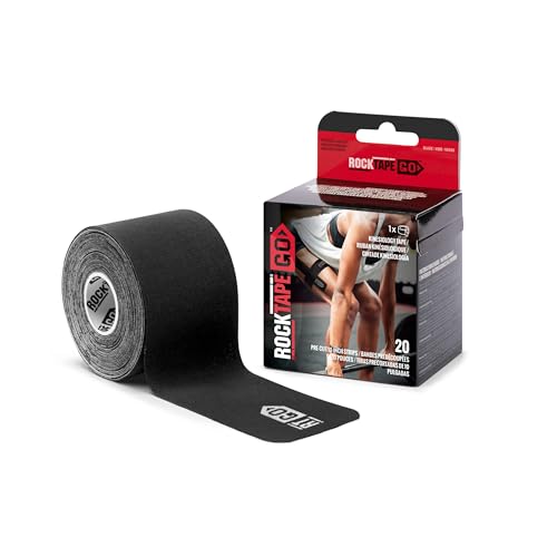 ROCKTAPE شريط كينيسيوLOGY RockTape Go القياسي اللاصق مسبق القطع (أسود) - Image 1