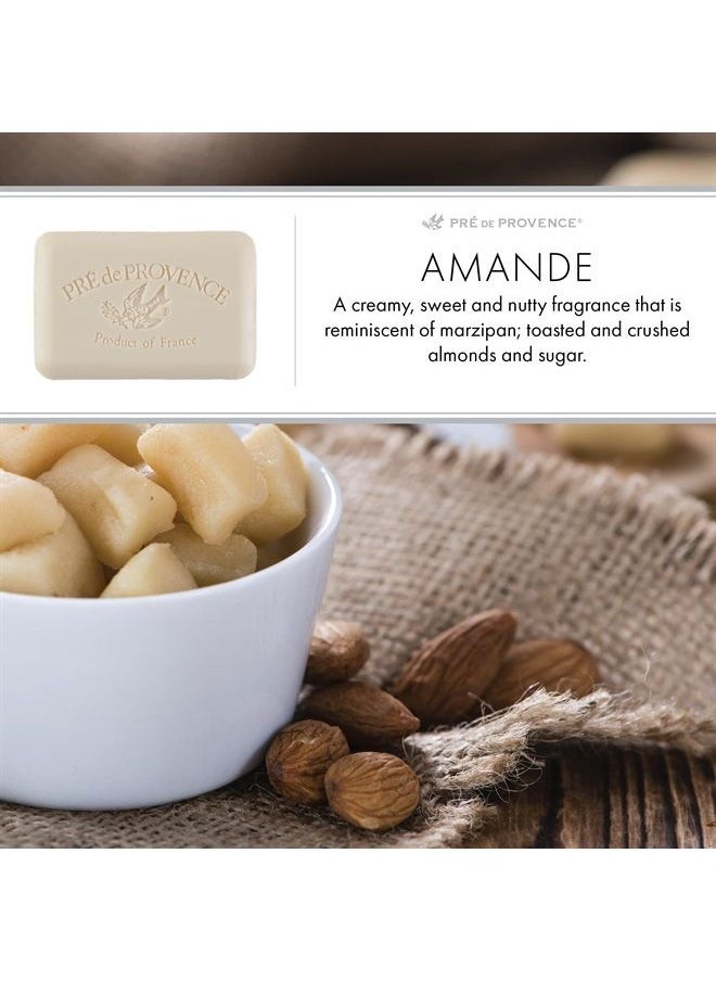 Pre De Provence - Artisanal Soap Bar, Enriched with Organic Shea Butter, Natural French Skincare, Quad Milled for Rich Smooth Lather, Amande, 8.8 Ounce - Image 1