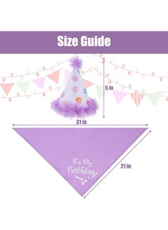 BINGPET BINGPET Dog Birthday Bandana Scarf,Reusable Dog Birthday Hat with 0-8 Figures,Cute Puppy Dog Birthday Outfit Dress, Dog Birthday Party Supplies Gift for Small Medium Large Dogs Girl Purple  - Image 2