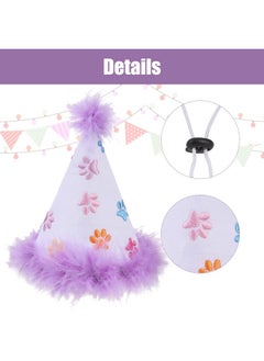 BINGPET BINGPET Dog Birthday Bandana Scarf,Reusable Dog Birthday Hat with 0-8 Figures,Cute Puppy Dog Birthday Outfit Dress, Dog Birthday Party Supplies Gift for Small Medium Large Dogs Girl Purple  - Image 3