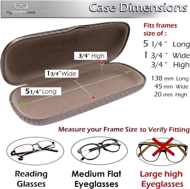 MyEyeglassCase علبة نظاراتي الرجالية الصغيرة - حافظة صلبة للنظارات مع حقيبة وقطعة قماش - حافظة ضيقة ونحيفة للقراءة - متينة - Image 5