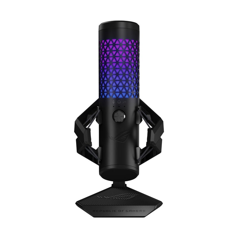 ASUS ROG Carnyx USB Gaming Microphone (25mm Condenser Capsule, 192kHz/24-bit, Cardioid, high-Pass Filter, Built-in pop Filter, Metal Shock Mount, one-Touch Mute, USB, Aura Sync RGB)- Black - Image 4