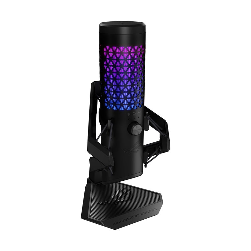 ASUS ROG Carnyx USB Gaming Microphone (25mm Condenser Capsule, 192kHz/24-bit, Cardioid, high-Pass Filter, Built-in pop Filter, Metal Shock Mount, one-Touch Mute, USB, Aura Sync RGB)- Black - Image 3