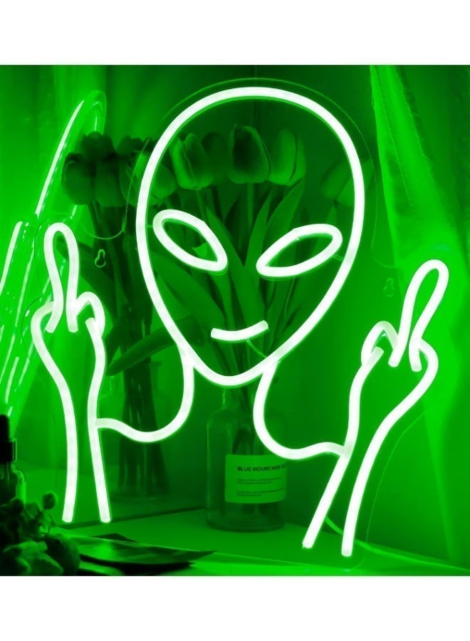 Alien Neon Sign LED Wall Light, Multicolor UFO Style Neon Lamp, USB Powered Decorative LED Neon Light, Game Room & Bedroom Wall Decor,  44×33cm - Image 2