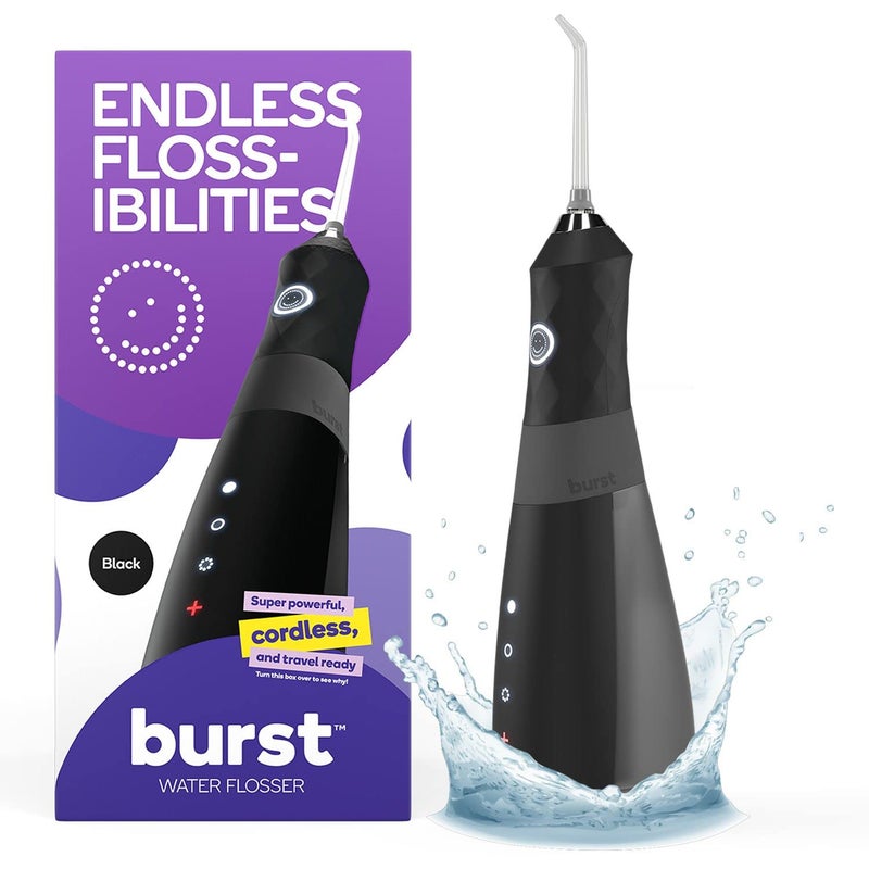 Burst Electric Water Flosser for Teeth Cleaning (3 Modes/Rose Gold) | Cordless | Plaque Removal Between Braces & Dental Work | Portable Floss | Refillable 110mL Tank - Image 1
