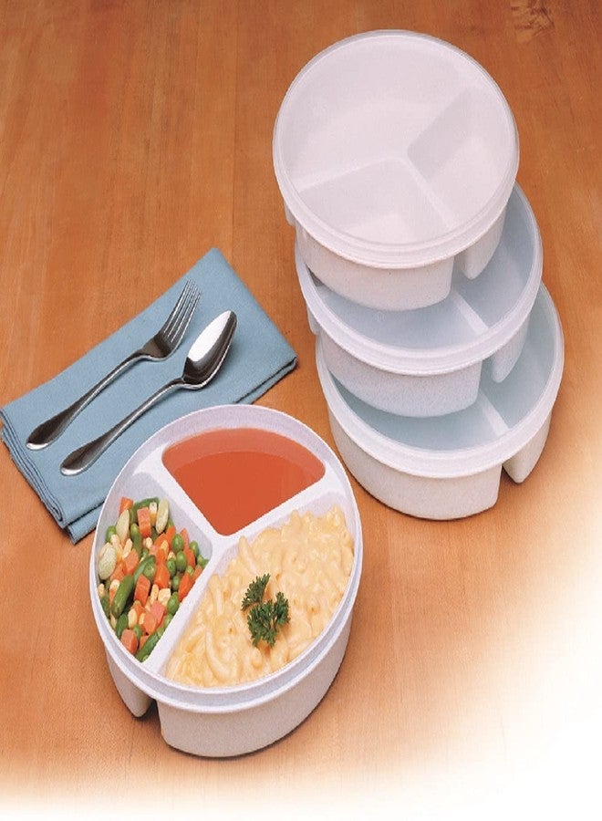 SP Ableware Maddak SP Ableware Sandstone Partitioned Scoop Dish with Lid - Image 2