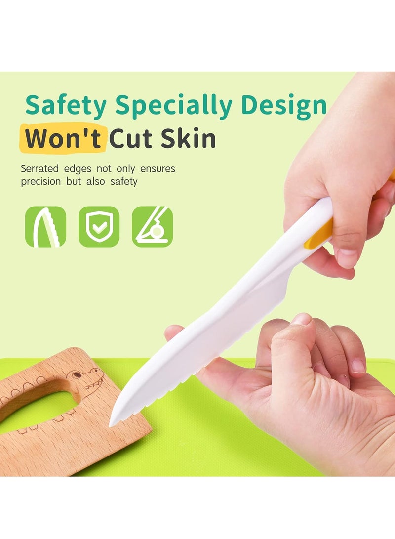 Montessori Kitchen Tools for Toddlers-Kids, 13Pcs Kids Cooking Set Real-Toddler Safe Knives Set with Plastic Toddler Safe Knives Crinkle Cutter Kids Cutting Board for Children Birthday Gift - Image 4
