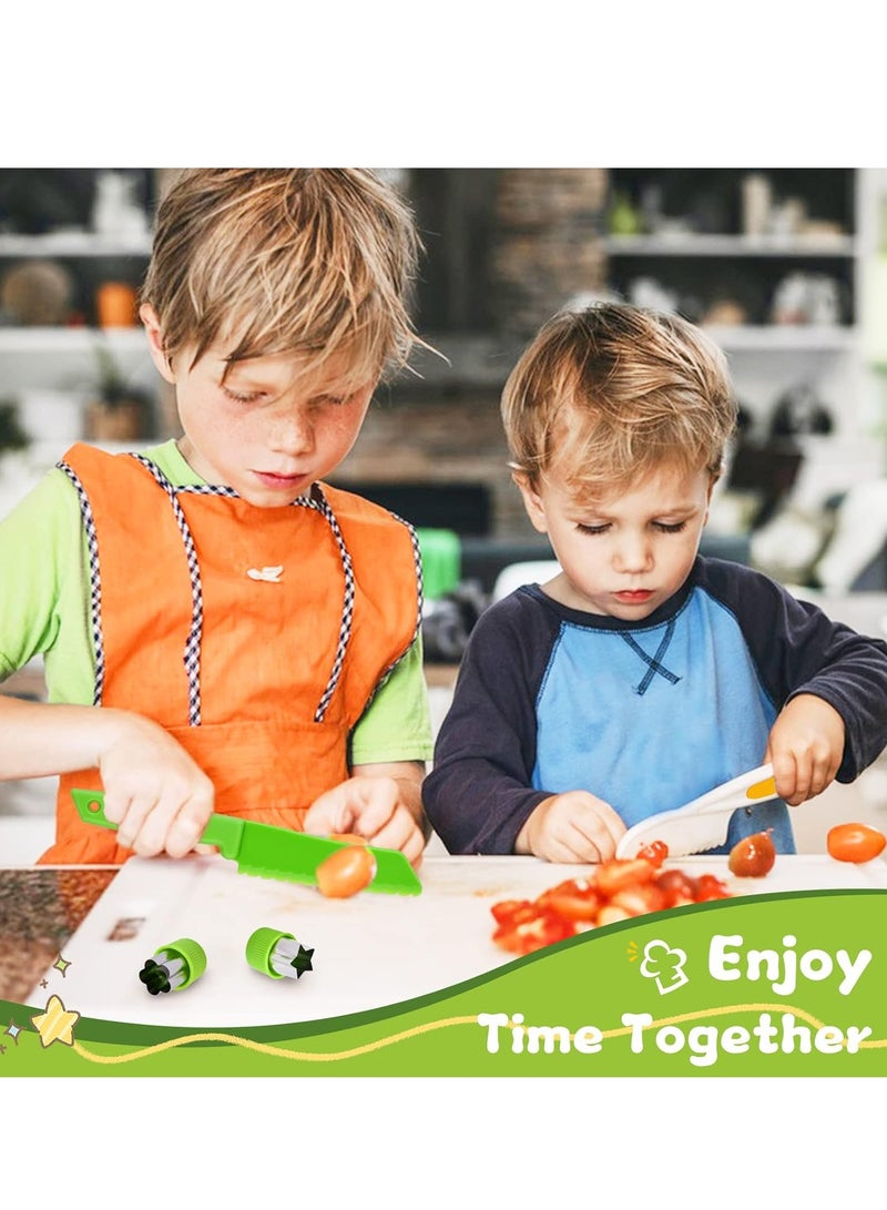Montessori Kitchen Tools for Toddlers-Kids, 13Pcs Kids Cooking Set Real-Toddler Safe Knives Set with Plastic Toddler Safe Knives Crinkle Cutter Kids Cutting Board for Children Birthday Gift - Image 5