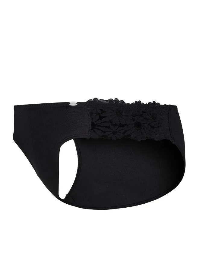 La Senza Skiny Every Day In Cotton Lace Multipack Bikini Briefs 2 Pack Black