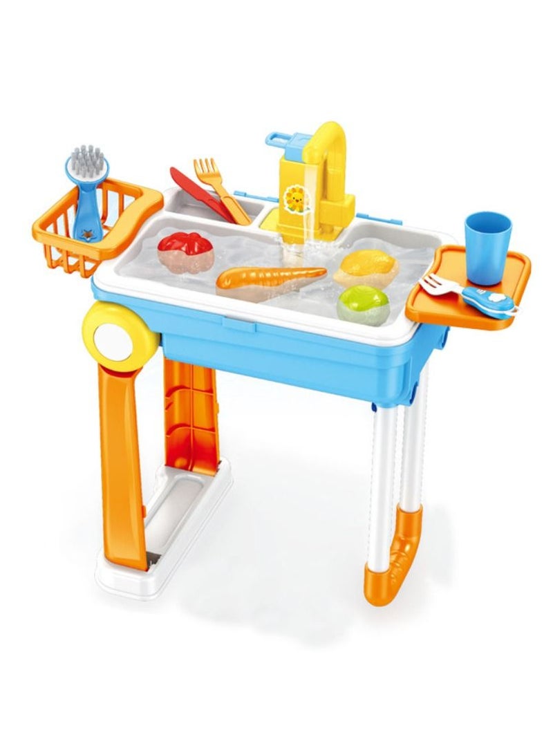 ACLIX Trolley Case Plastic Simulation Kitchen Toy Water Tap Vegetables Wash Basin Toy - Image 1
