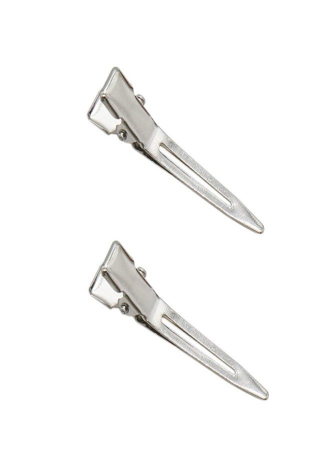 lasenersm 50 PCS Hairdressing Single Prong Pin Curl Clips 1.78 Inch Metal Alligator Hair Clips for Hair Extensions, Hair Salon, Barber, Stylist - Image 2