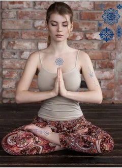 onecircle Onecircle 6 sheets temporary tattoo stickers, 2 weeks lasting semi-permanent tattoo sticker with blue color plant ink suitable for girls, kits, ladies and women.  - Image 3