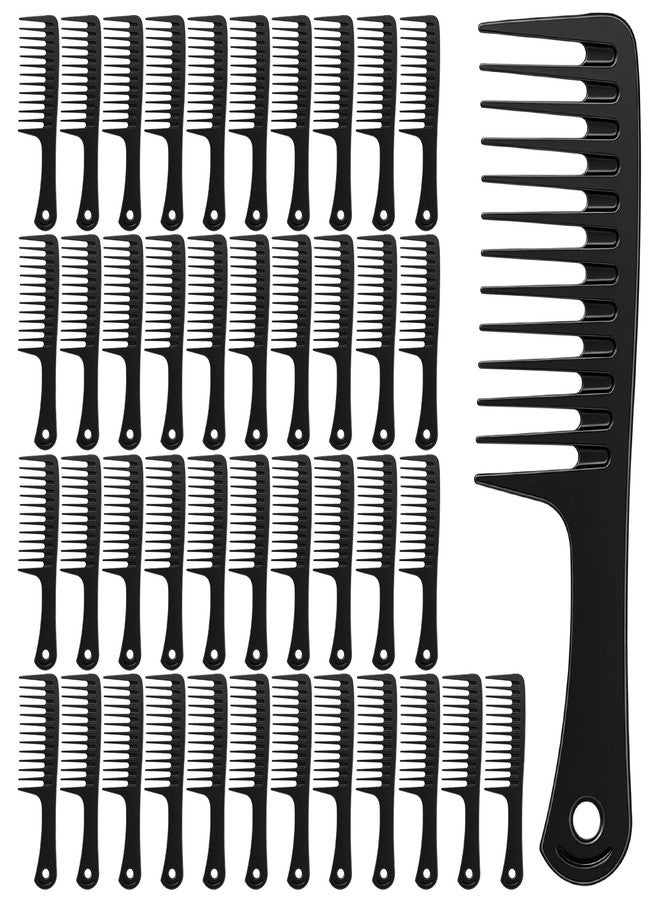 JOUTYFOR 60 Pcs Black Combs in Bulk 9.44 x 2.36 Inches Wide Tooth Combs Disposable Detangling Large Salon Hair Paddle Brush Detangler for Men Women, Black - Image 1